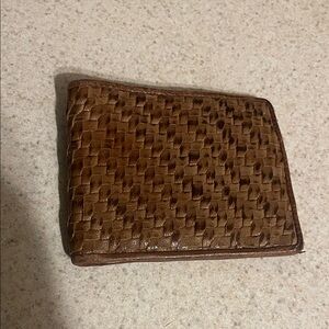 Brown Woven Leather Wallet